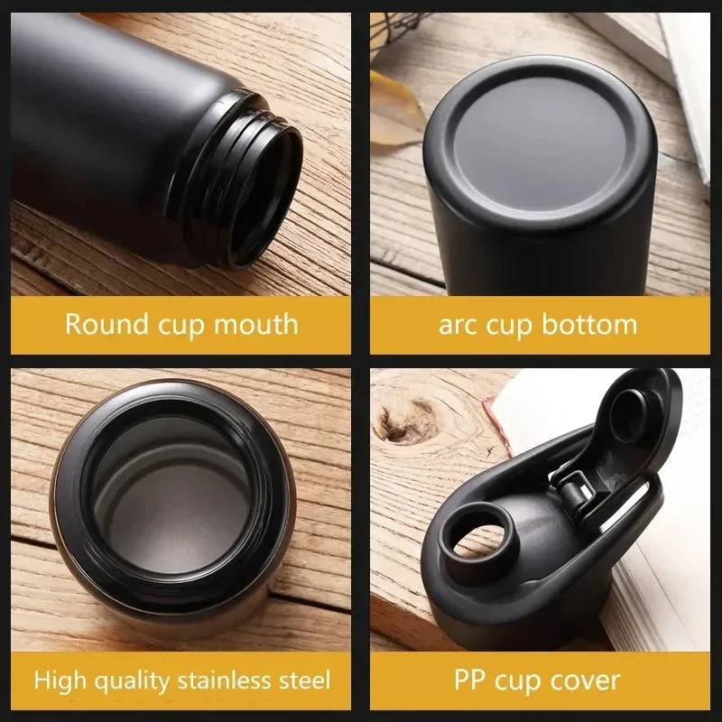 2pcs 600ml Sports Water Bottle Black