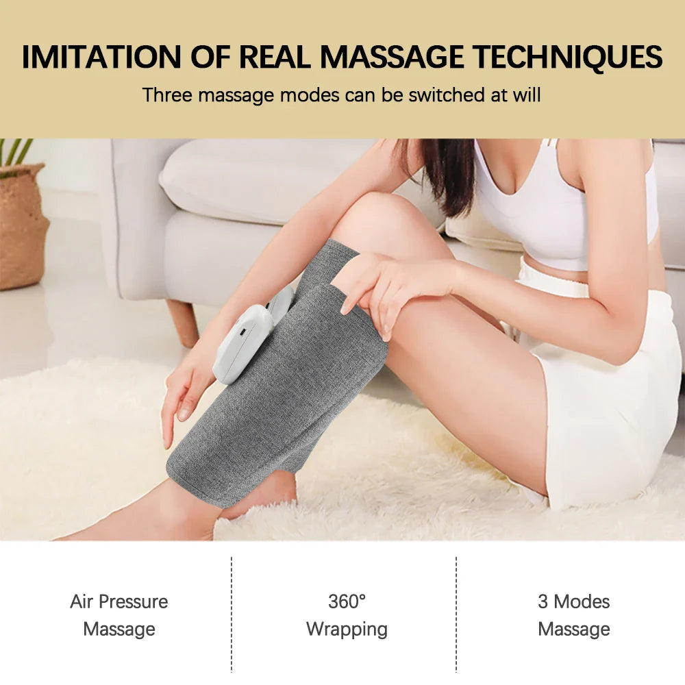 Wireless 360° Air Pressure Calf Massager Leg & Arm Airbag Compression Grey