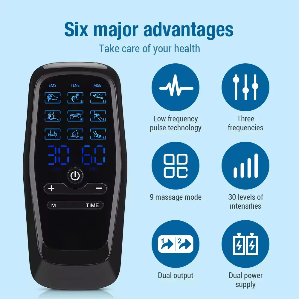 Physiotherapy TENS & EMS Muscle Stimulator Digital Acupuncture Therapy Black