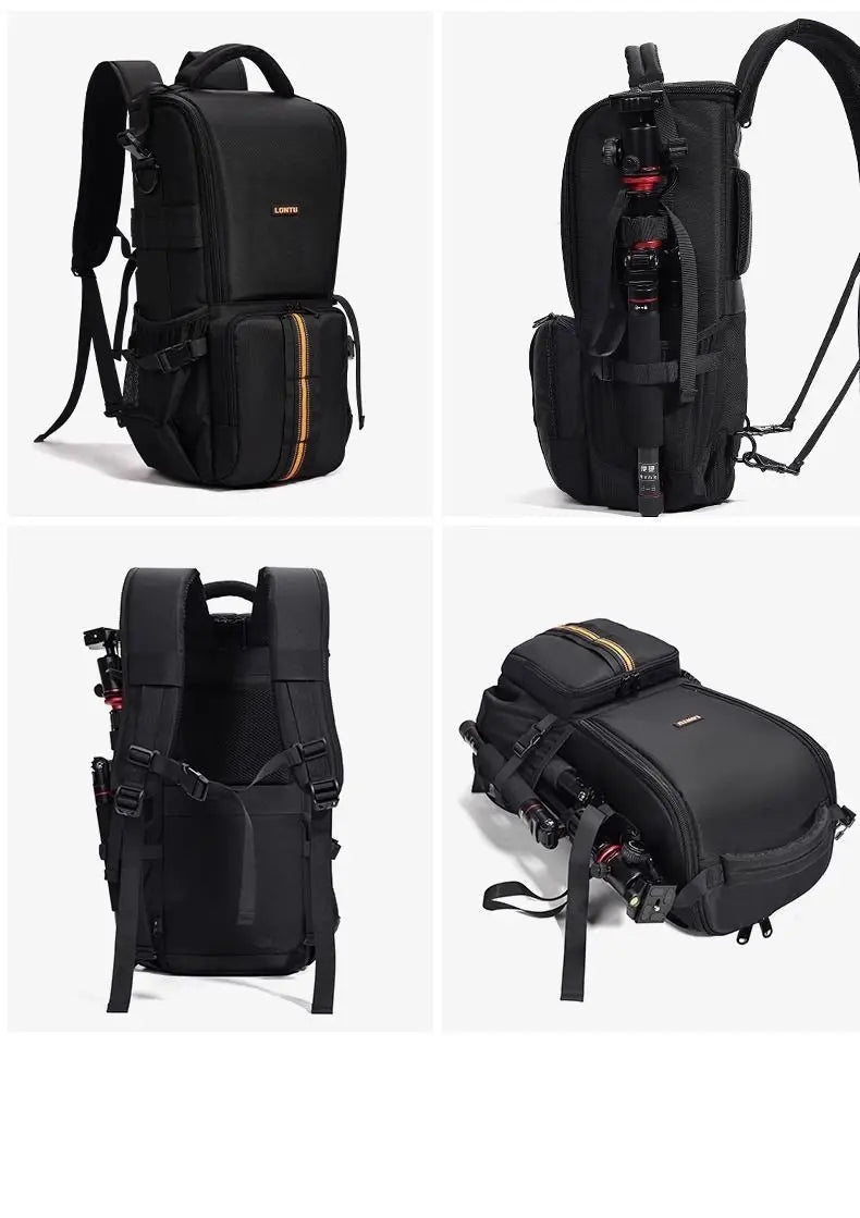 Waterproof Photography Camera Backpack Black
