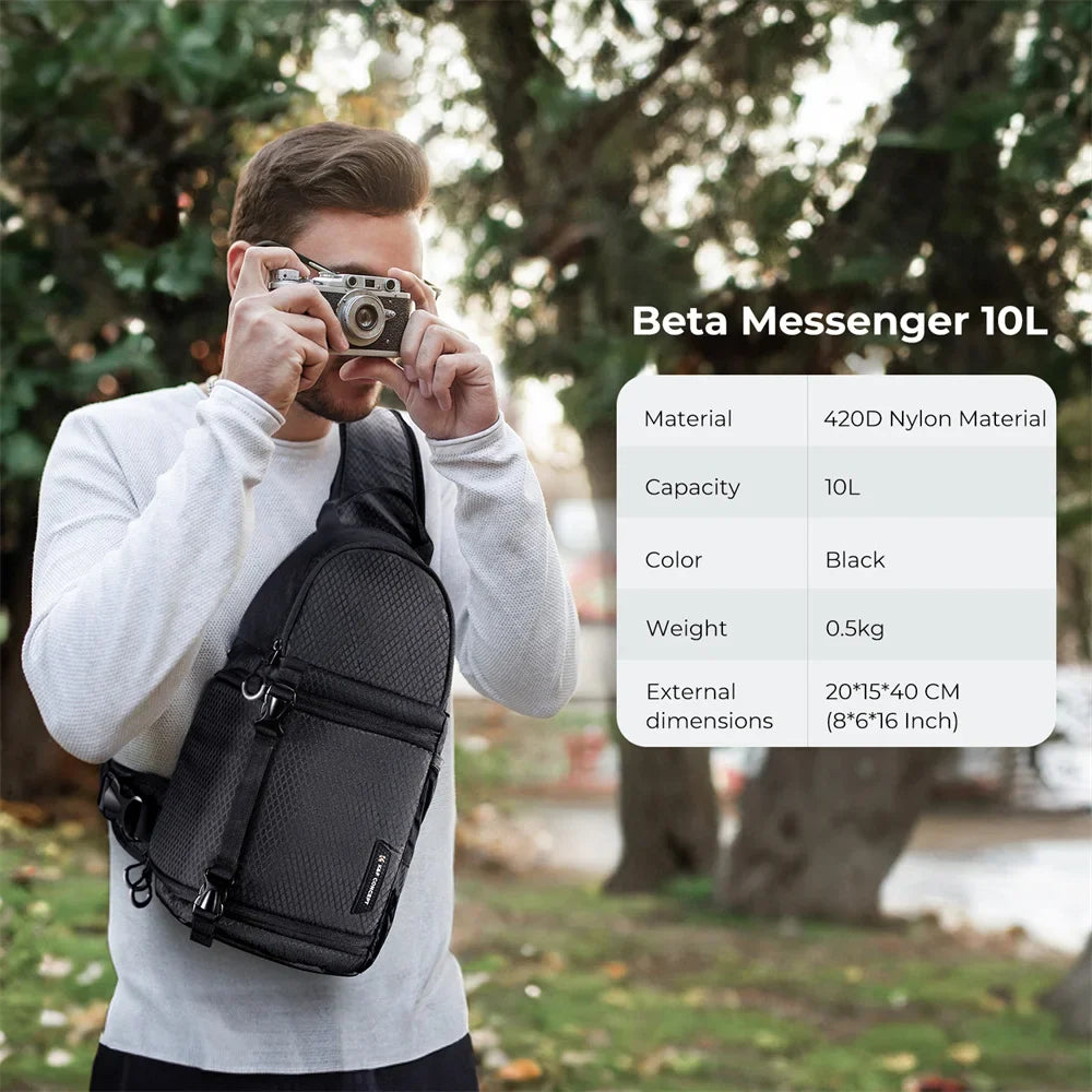 10L Camera Sling Backpack Black