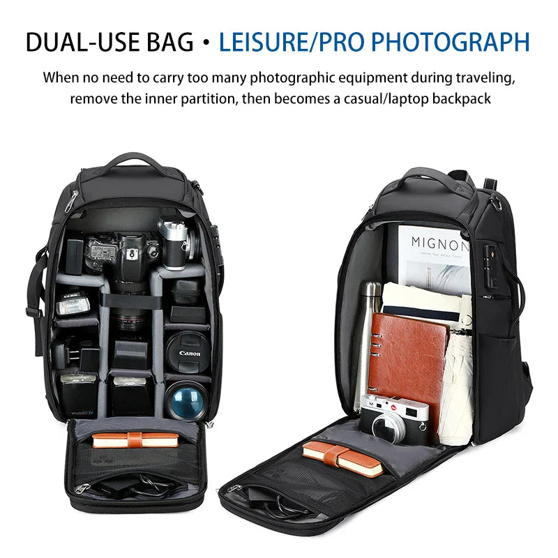 Professional Photography Backpack Black