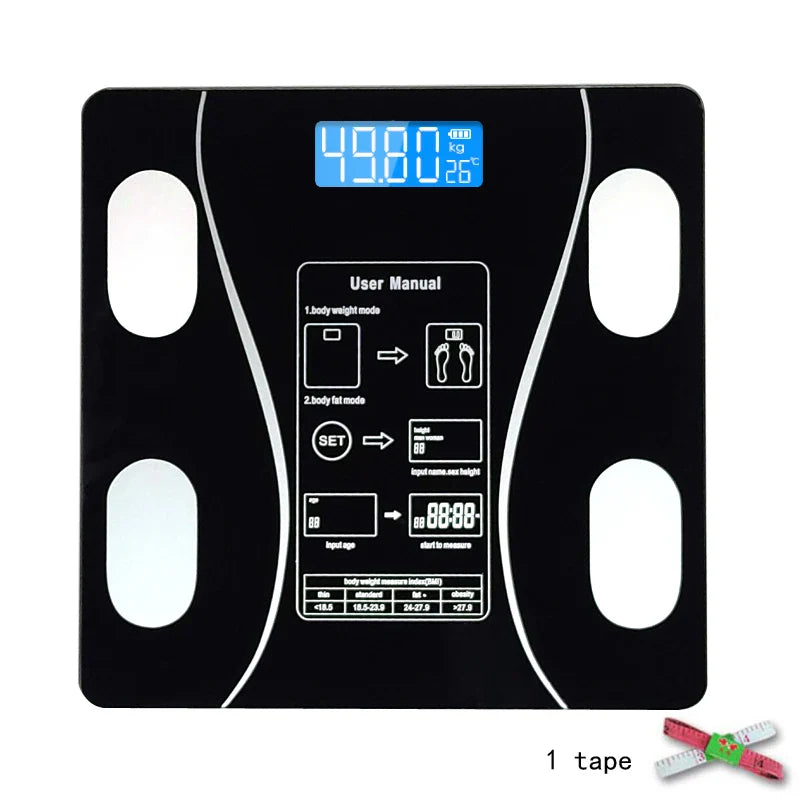 Smart Body Fat Scale Bluetooth Black