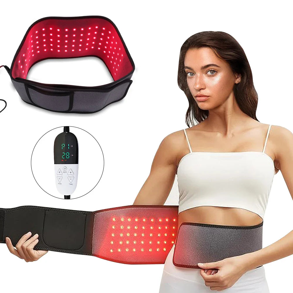 LED Infrared Red Light Therapy Belt Pain Relief And Slimming Device Grey