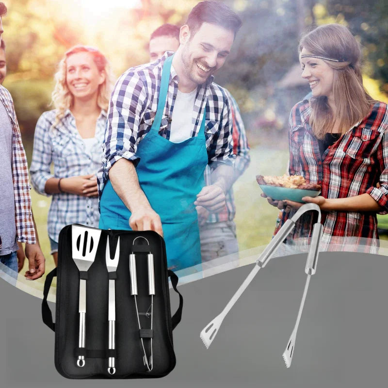 Stainless Steel BBQ Tools Set Silver