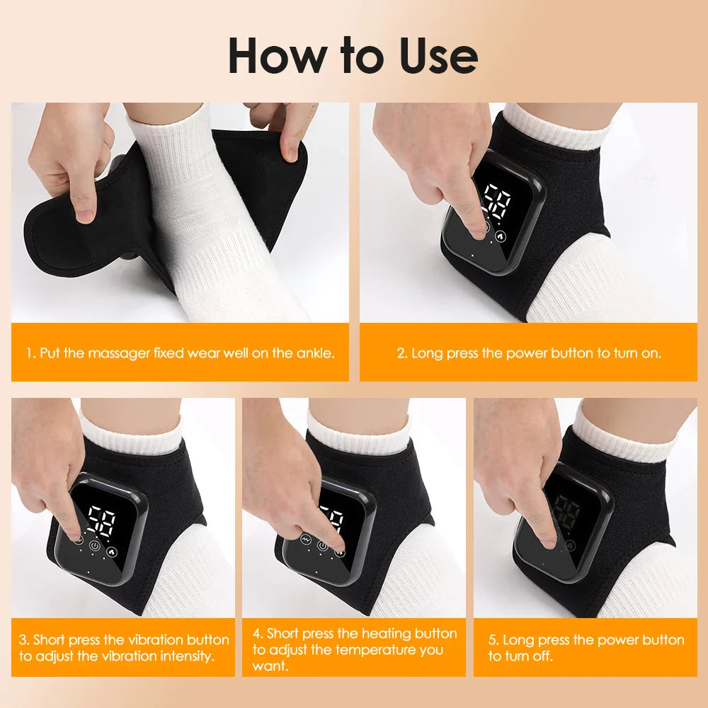 USB Rechargeable Ankle Massager Black
