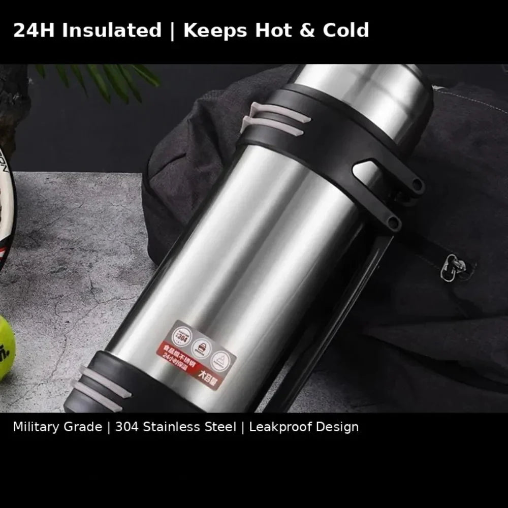 1.6L Stainless Steel Thermos Bottle Silver