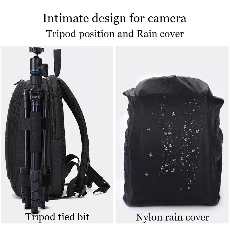 Multi-functional Waterproof Camera Backpack Red