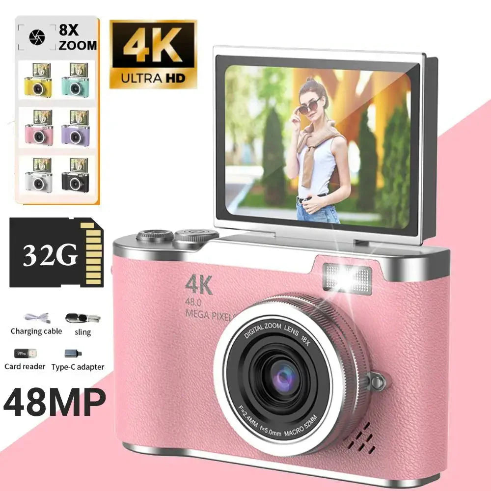 Digital Camera with Flip Screen Pink