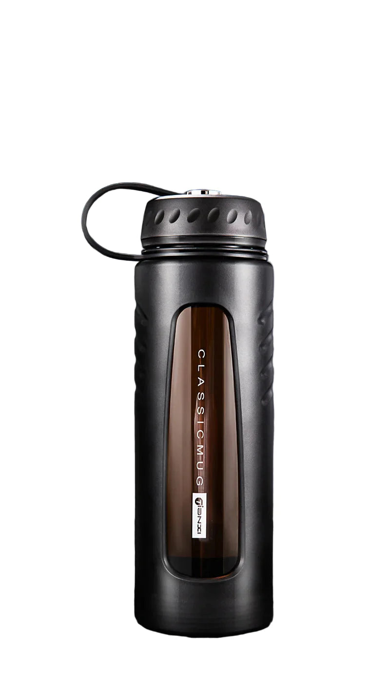 1000ML Heat-Resistant Glass Water Cup Black