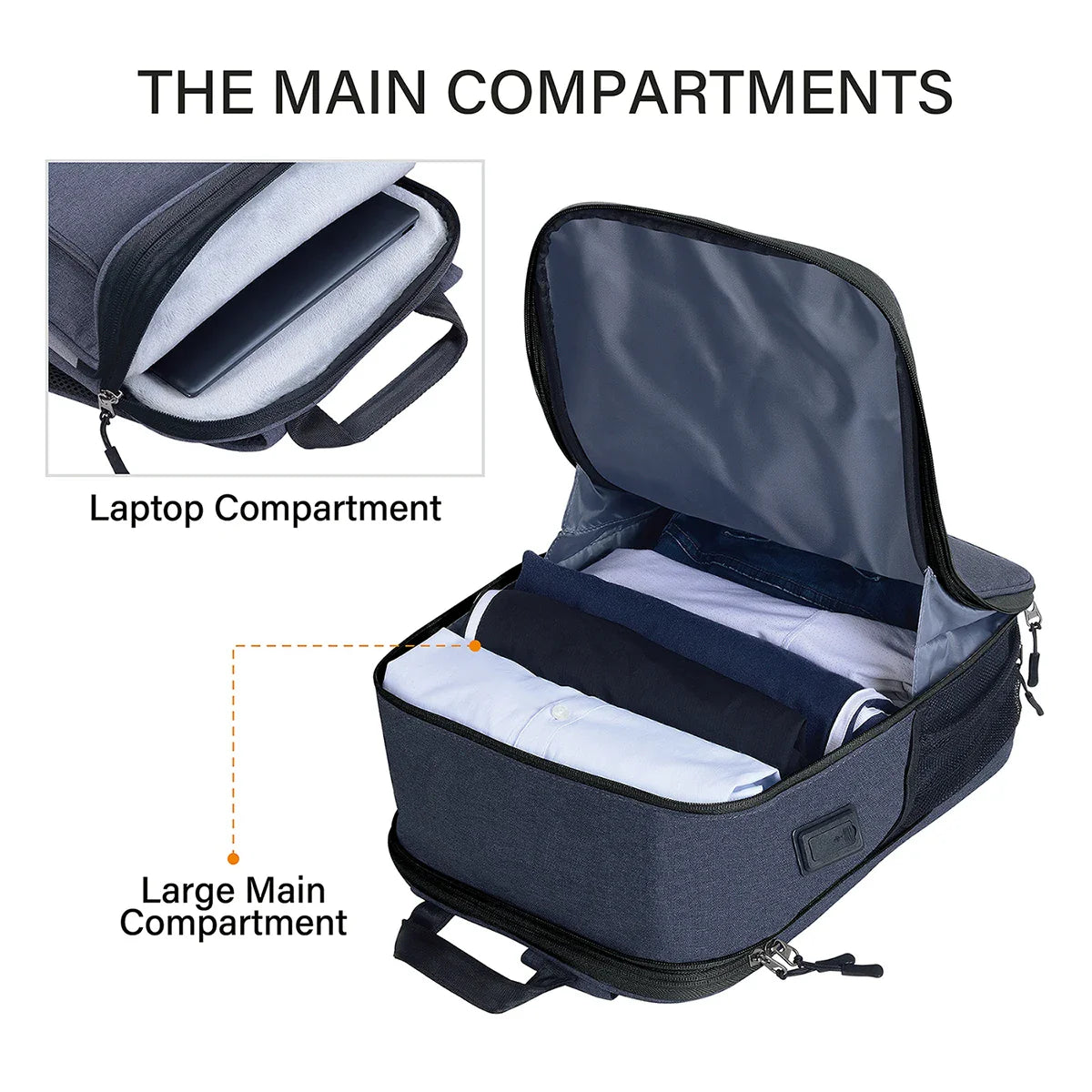 Slim Expandable Laptop Backpack Dark Grey