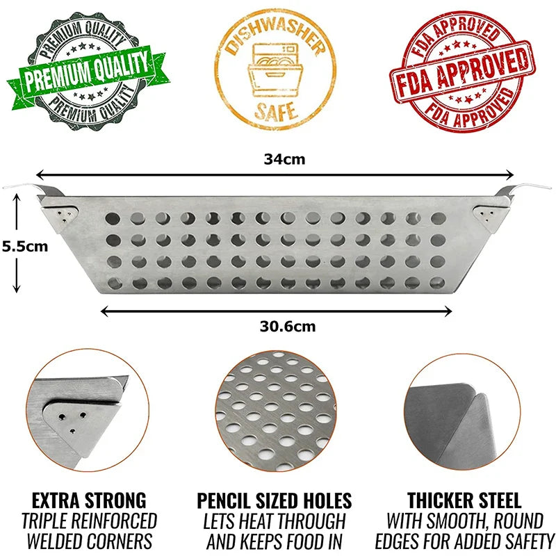 12-Inch Vegetable Grill Basket Silver