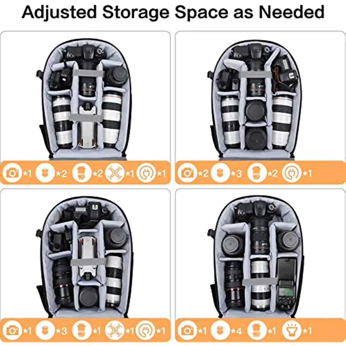 Waterproof Hardshell Camera Backpack Black