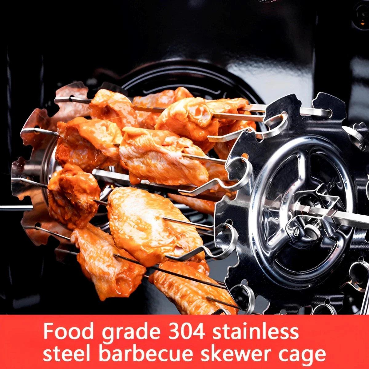 Grill Cage & Skewer Set Silver