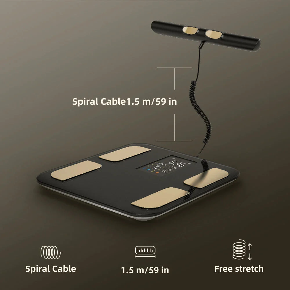 Smart Bioimpedance Scale with Hand Black