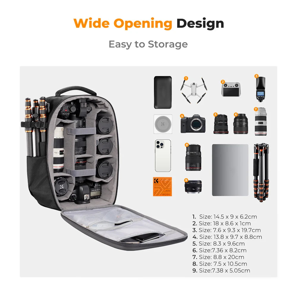 22L Hard Shell Camera Backpack Black