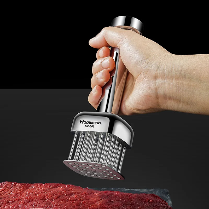 Meat Tenderizer Needle Hammer Silver