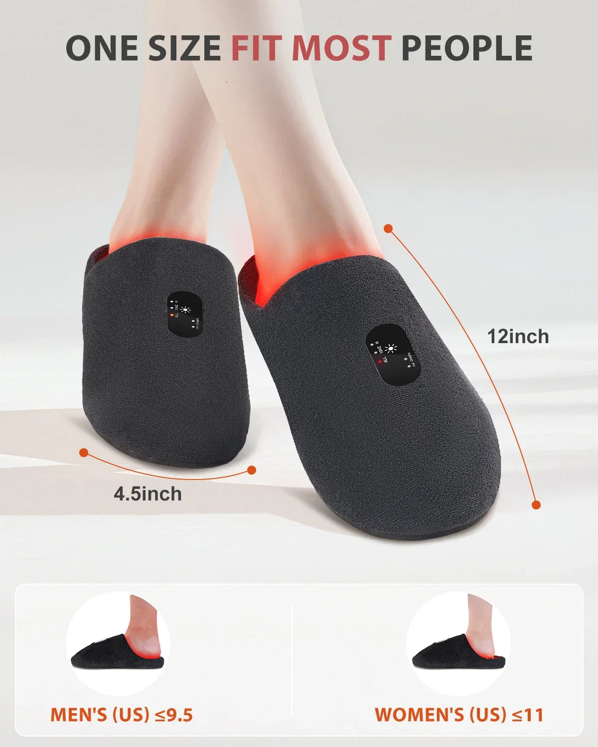 Rechargeable Red Light Therapy Slippers Black
