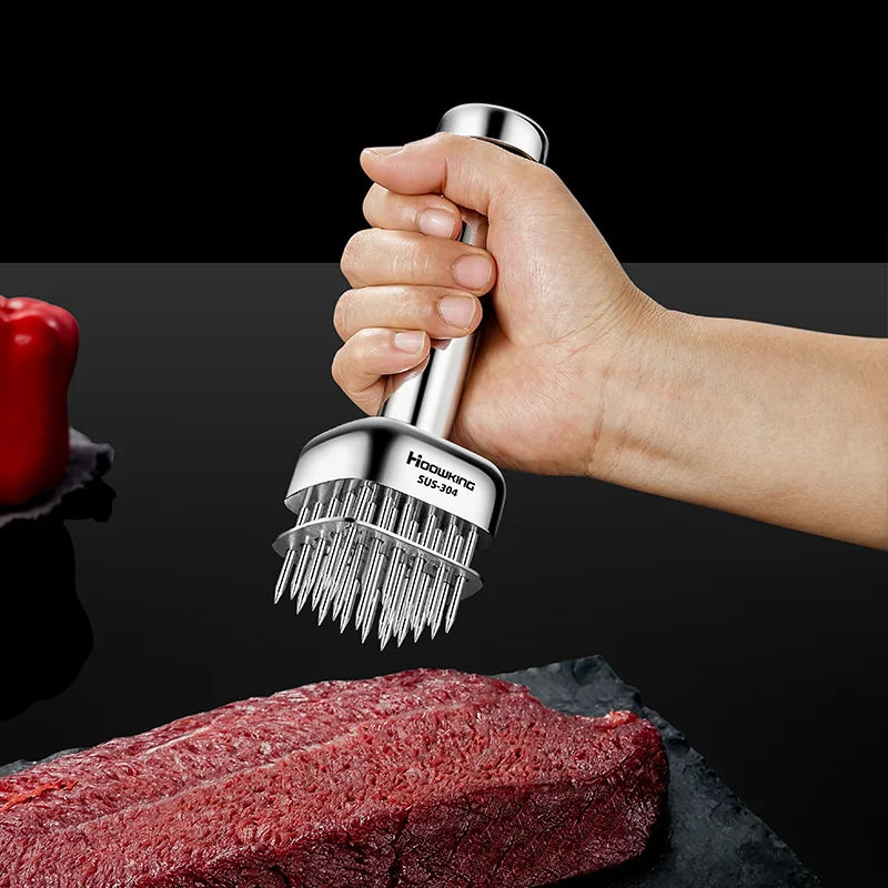 Meat Tenderizer Needle Hammer Silver