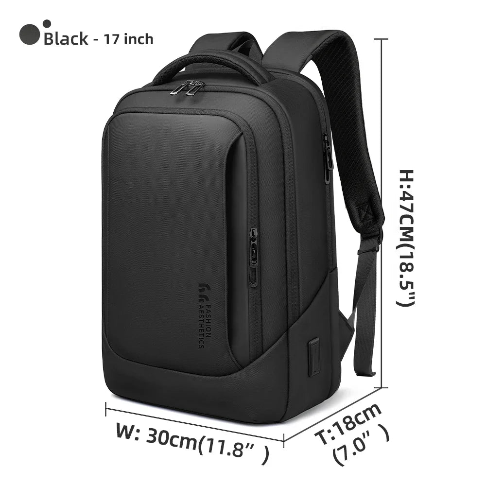 17-Inch Waterproof Laptop Backpack Black