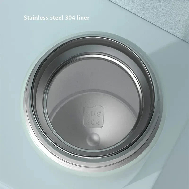 380ml Thermos Bottle with Straw Blue