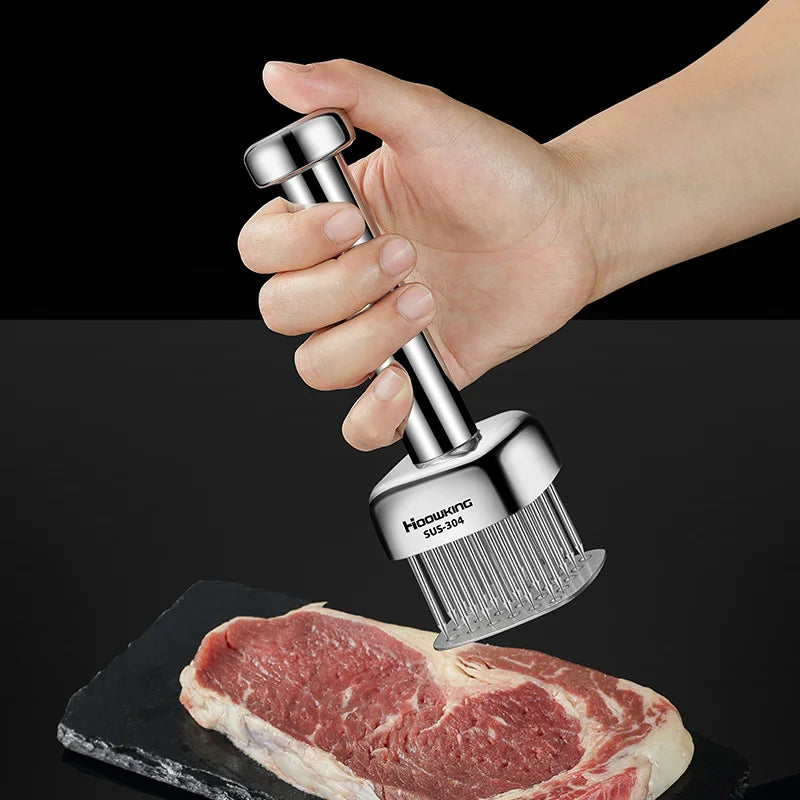Meat Tenderizer Needle Hammer Silver