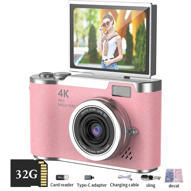 Digital Camera with Flip Screen Pink