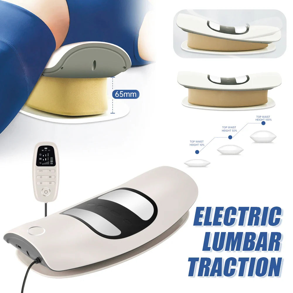 Electric Lumbar Traction Massager Back And Waist Spine Support White