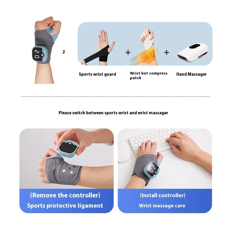 Electric Heating Wrist Massager with 5-Level Grey