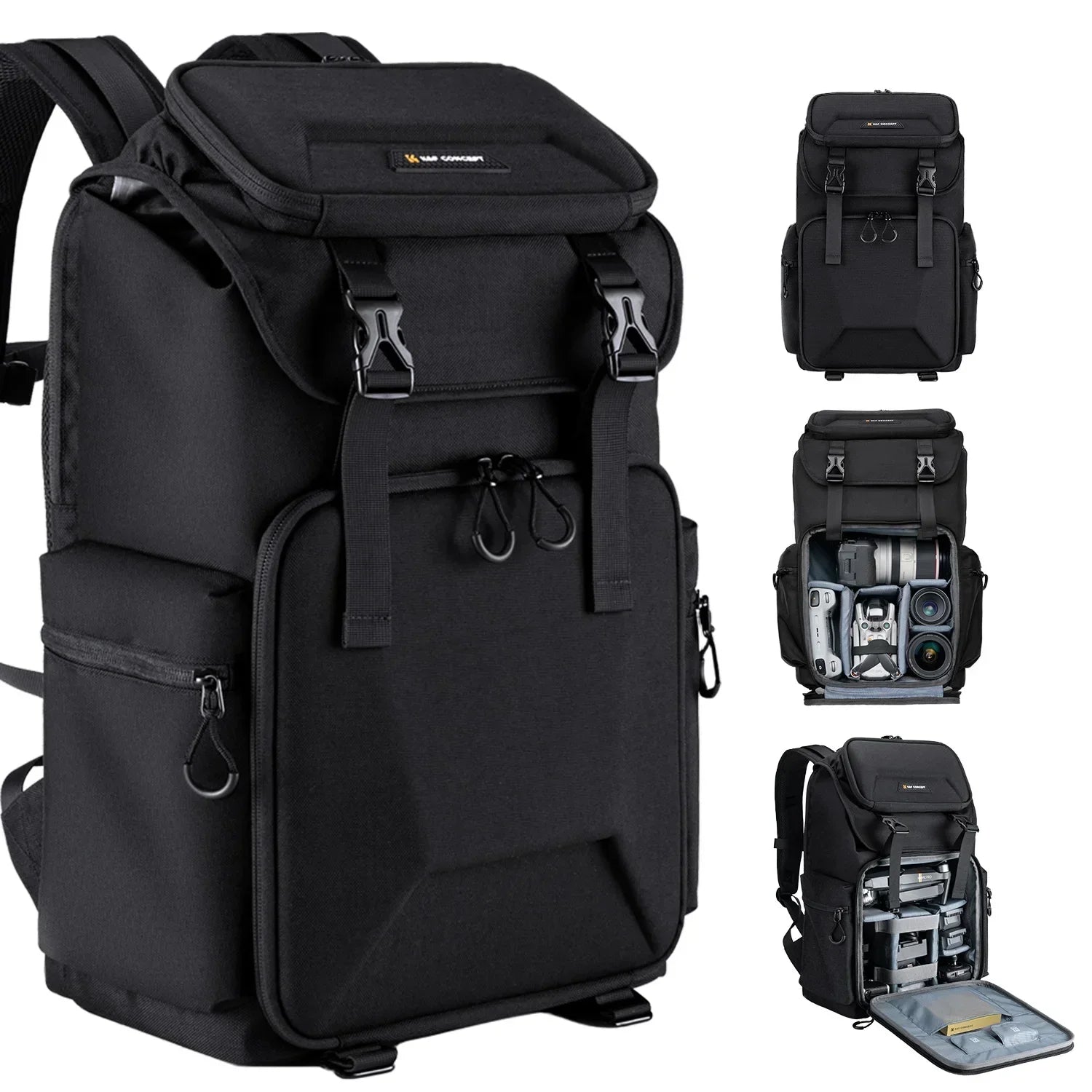 25L Professional Camera Backpack Black