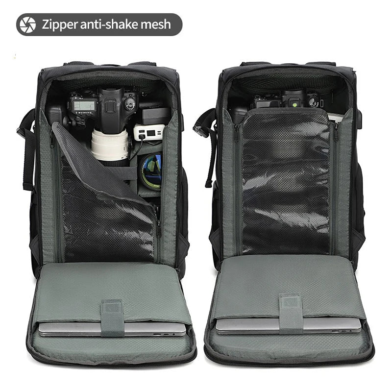 Waterproof Anti-Theft Camera Backpack Black