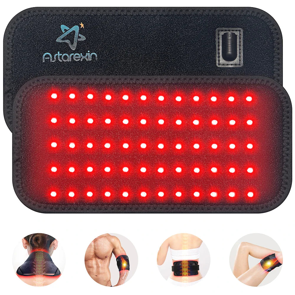 60-LED Red Infrared Light Therapy Belt Black