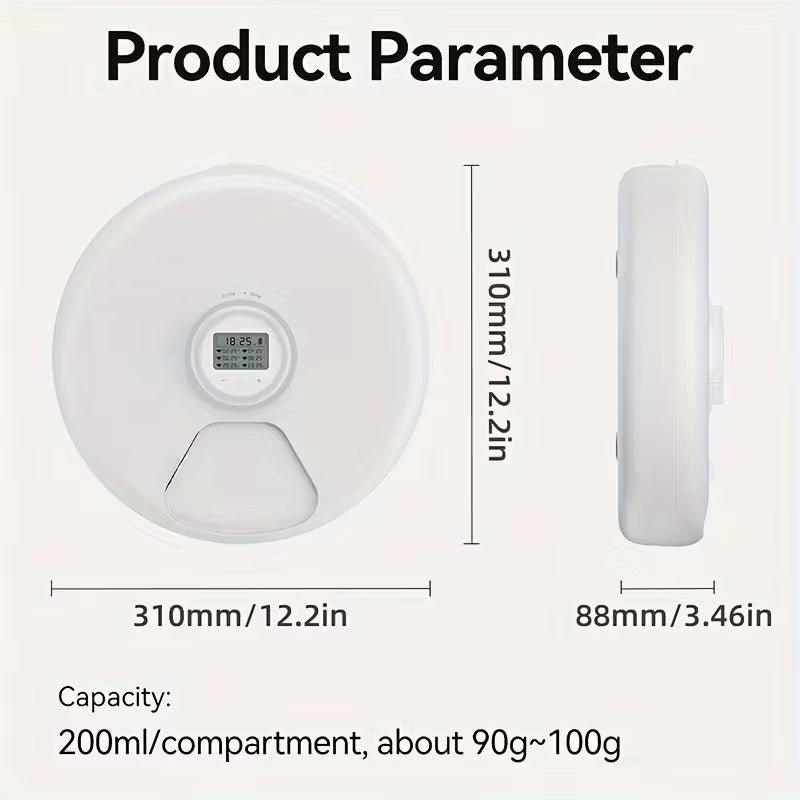 Smart 6-Meal Automatic Cat Feeder Dispenser