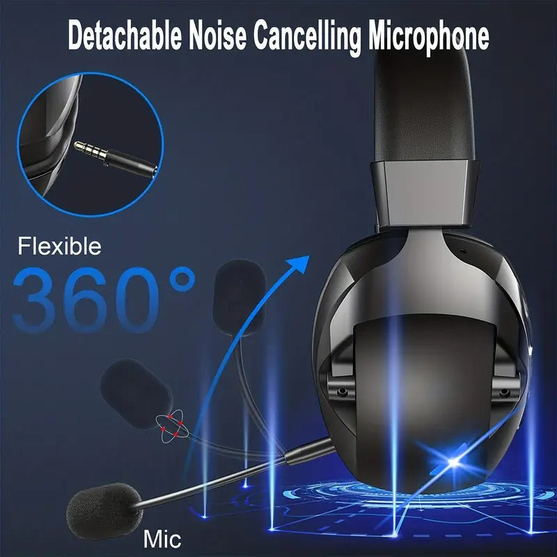 Wireless Gaming Headset with Mic, 48H Battery