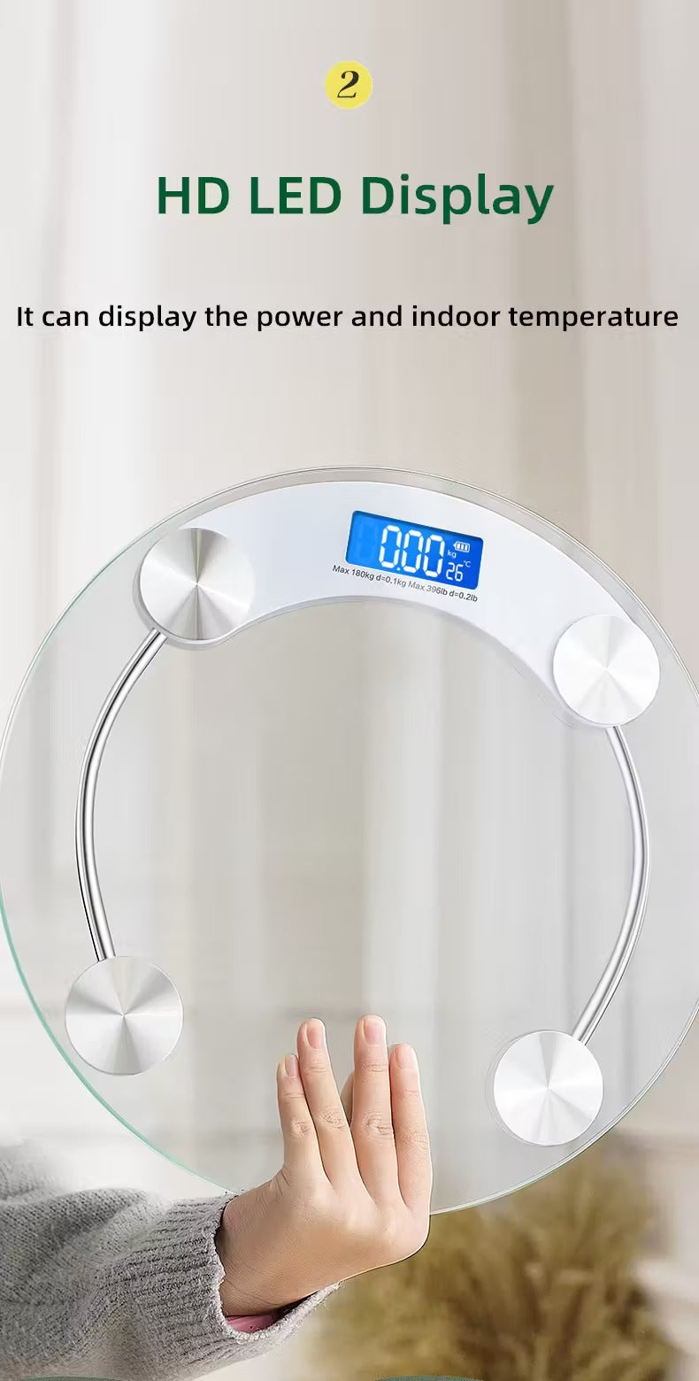 Smart Transparent Digital Bathroom Scale LCD Display