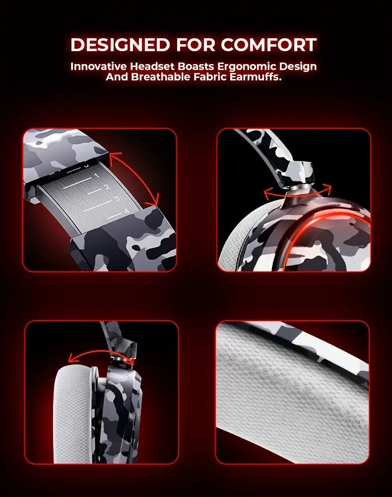 Wireless Gaming Headset with Surround RGB Noise Reduction Mic