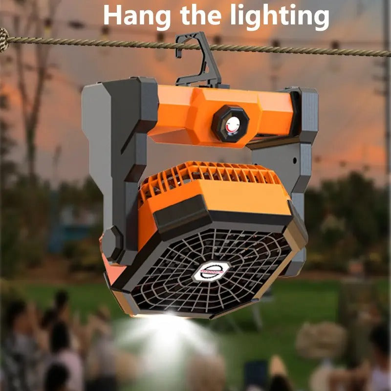 Portable Fan 5-Speed with LED Lighting