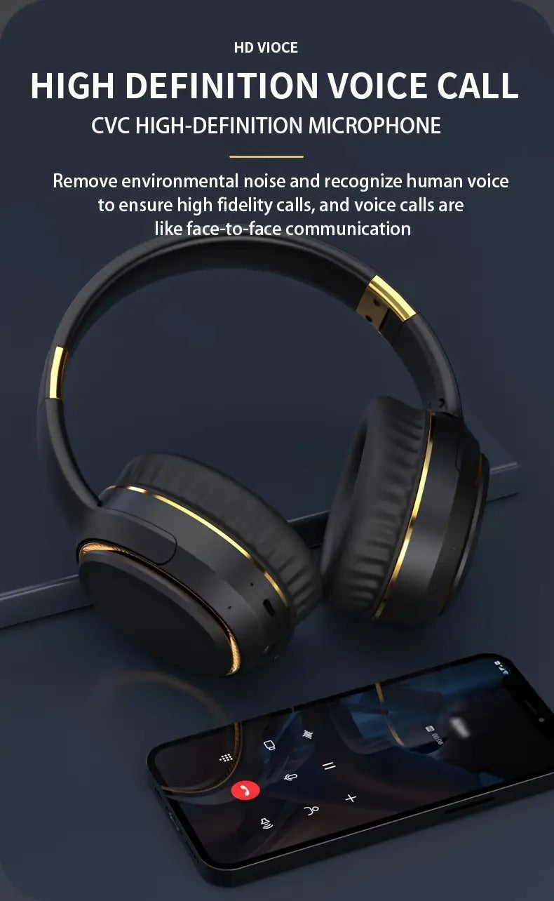 Wireless Headset with RGB Lights and Foldable Design