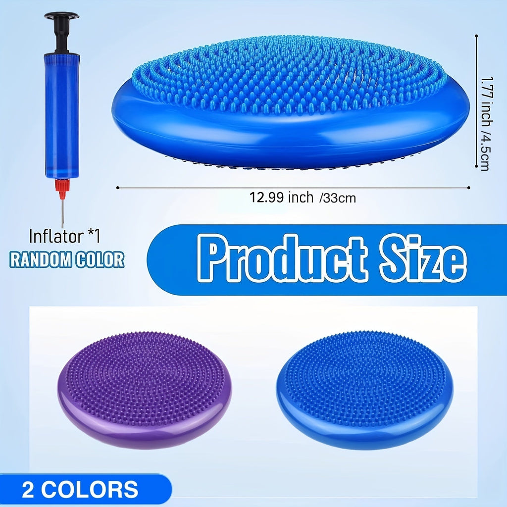 2Pcs Inflatable Balance Boards - Stability & Core Strength Trainer(Blue & Purple)