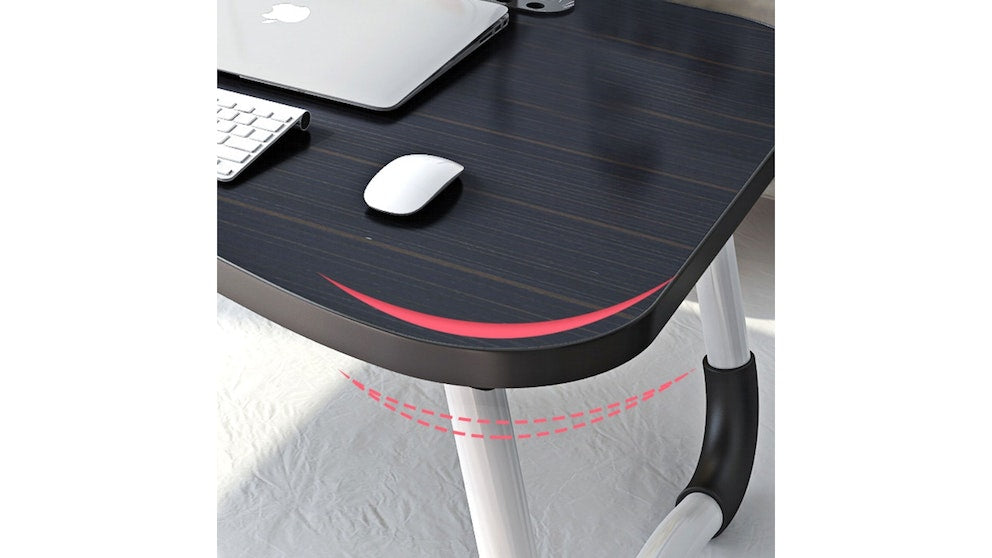 Portable Folding Laptop Bed Tray Table Lap Desk Notebook Breakfast Cup Slot