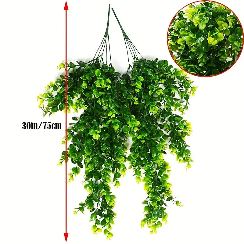Set of 2 Premium UV Resistant Eucalyptus Leaf Arrangements - Lifelike Artificial Flowers