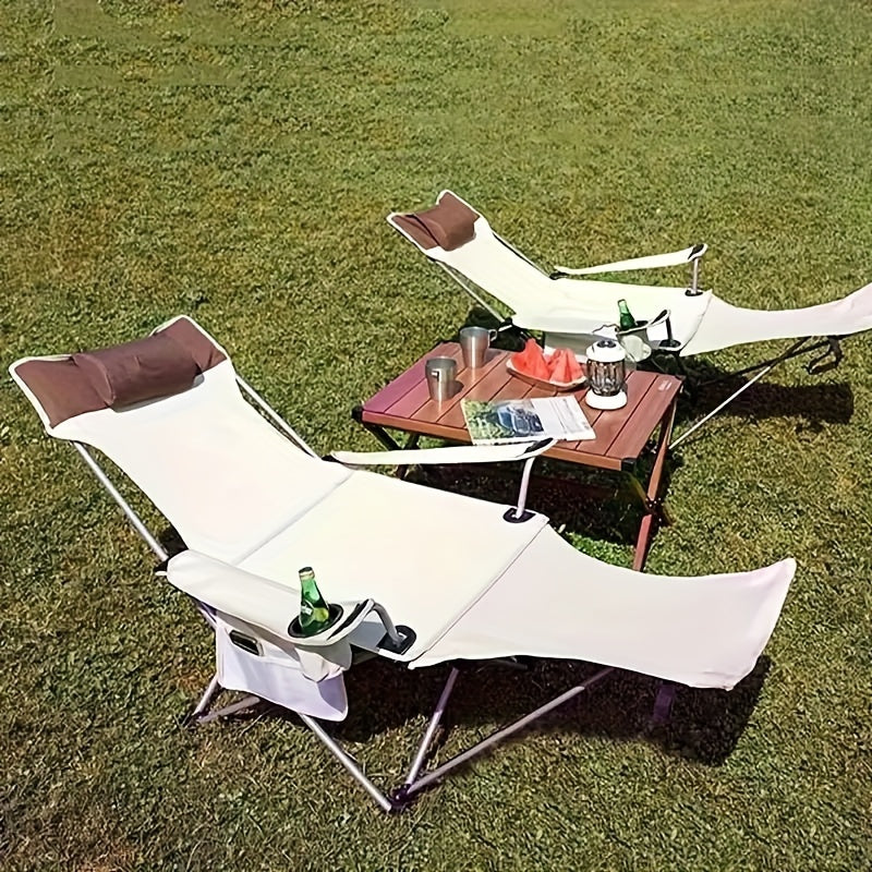 Portable Folding Chair with Pillow & Cup Holder