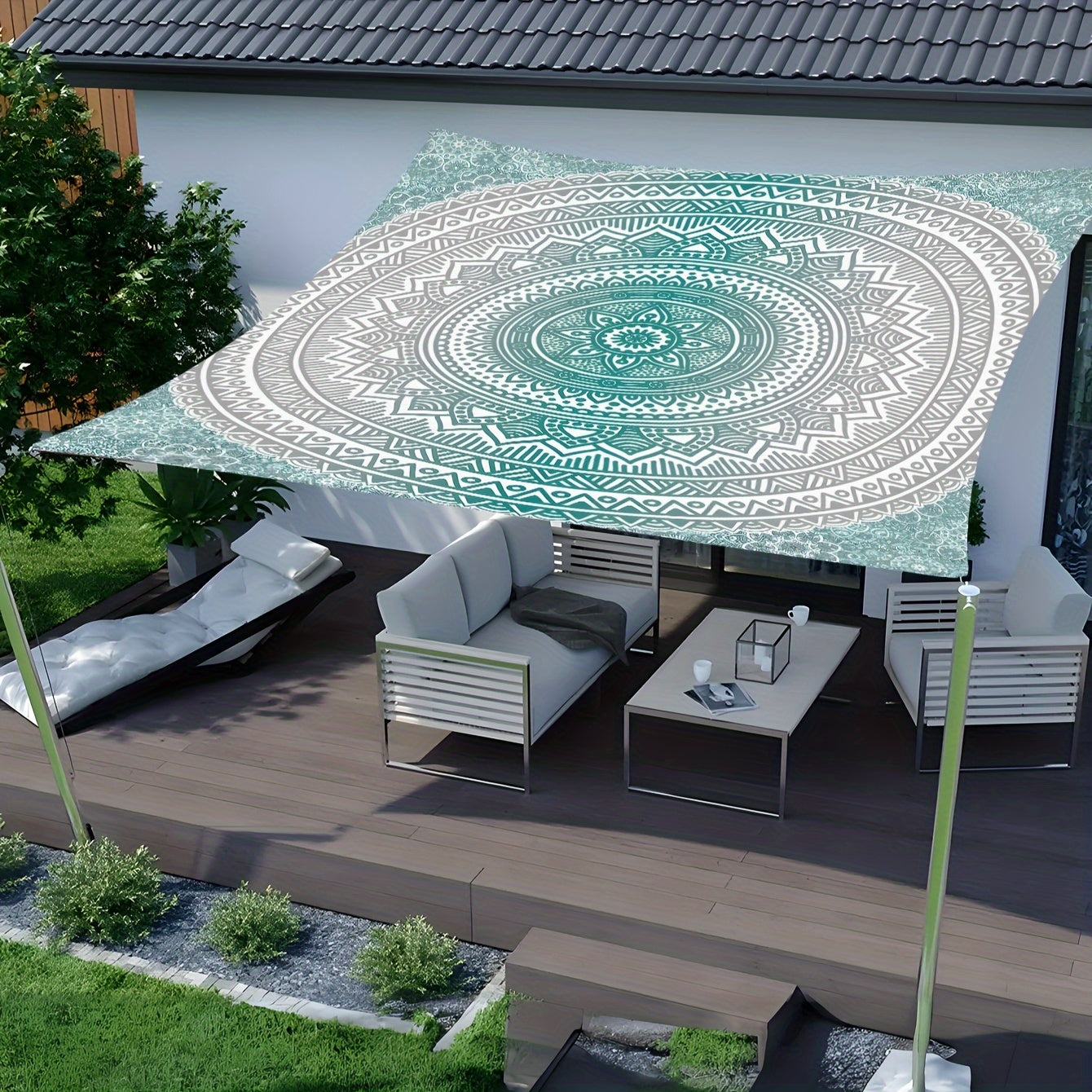 Mandala Waterproof Sun Shelter Canopy for 6 People