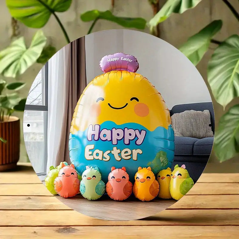 Inflatable Easter Egg Decoration With With Cute Chicks