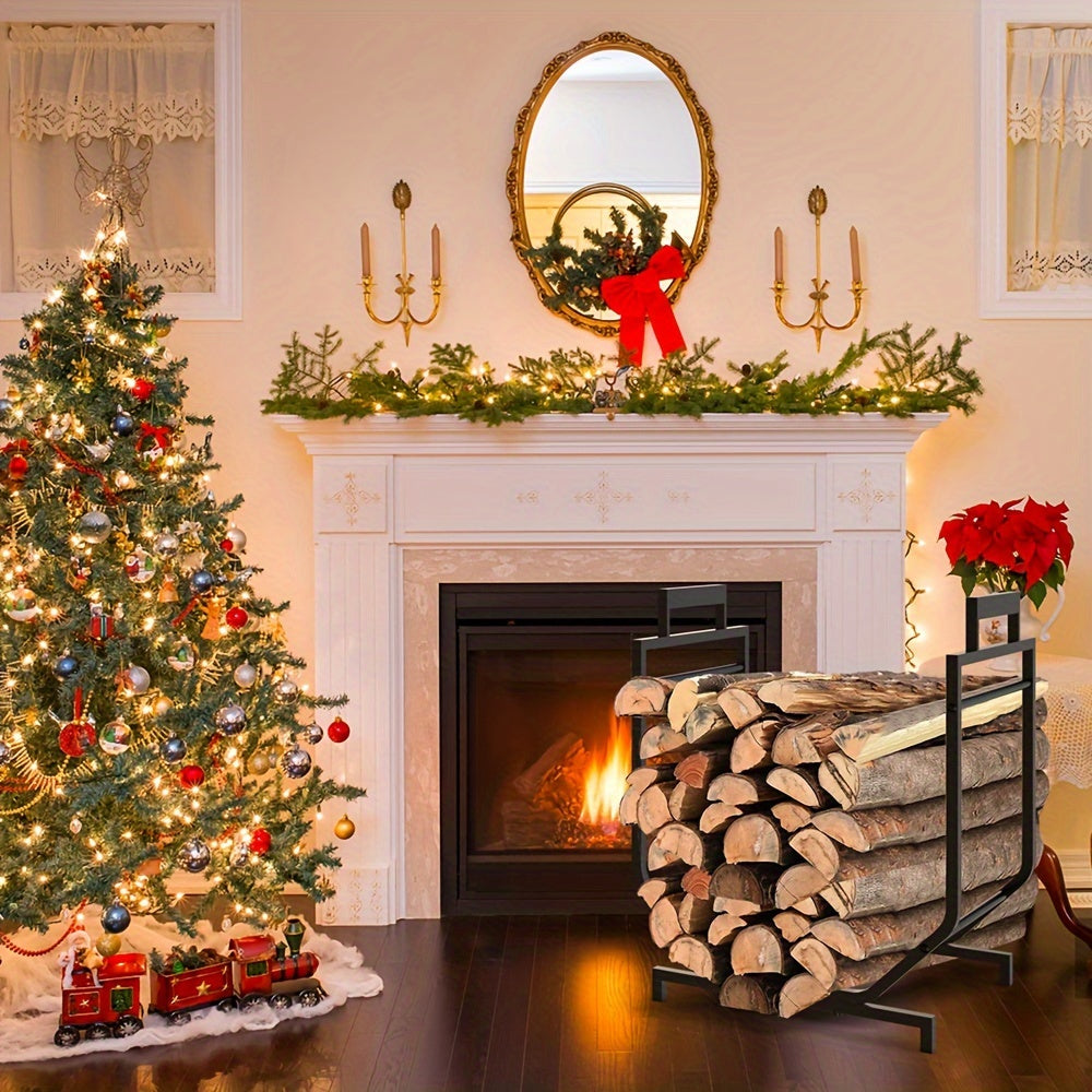 Metal Firewood Rack Indoor Outdoor Use