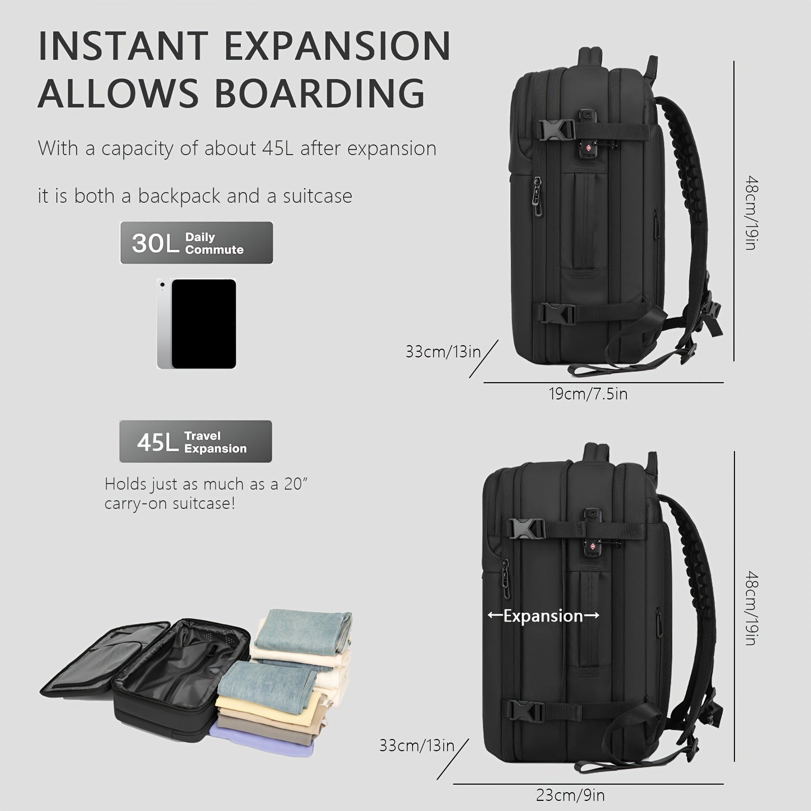 Travel Backpack with Pump & Laptop Compartment