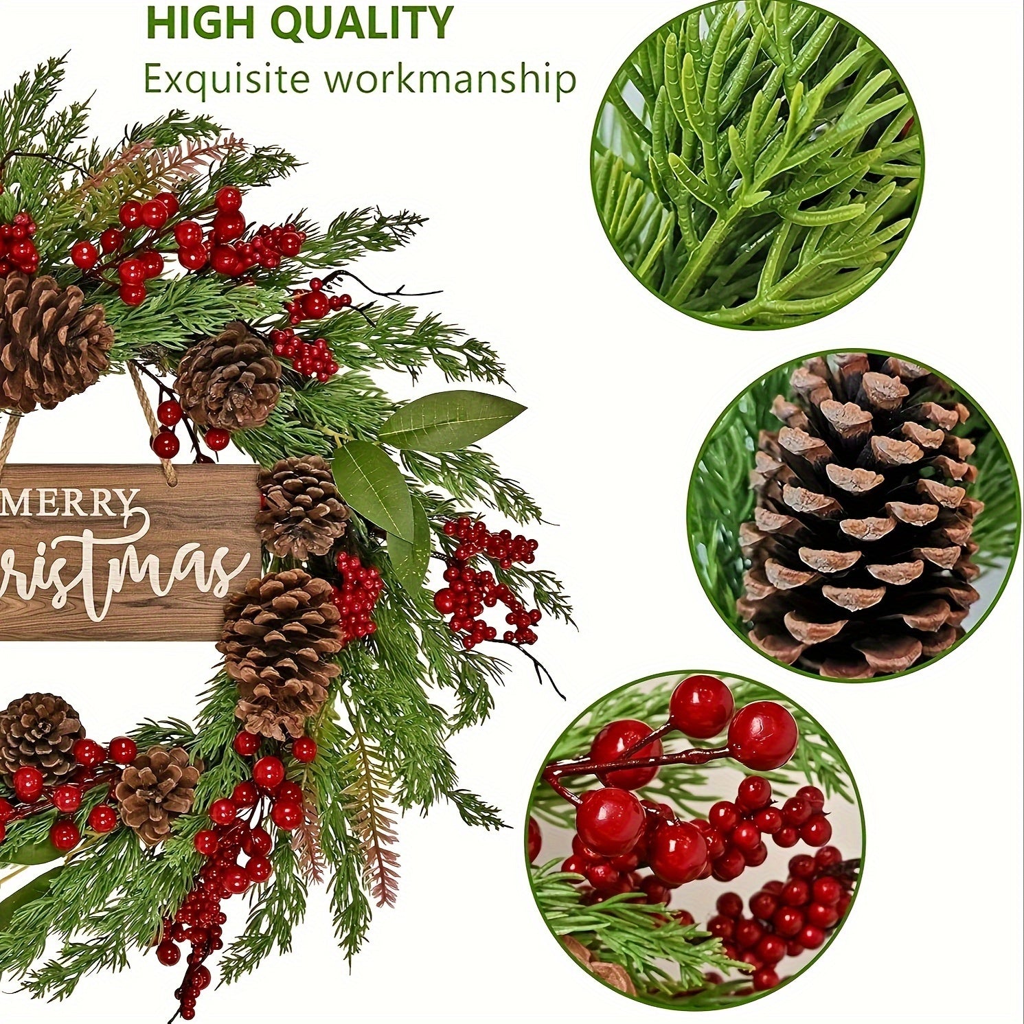 Christmas Wreath with Pinecones & Berries
