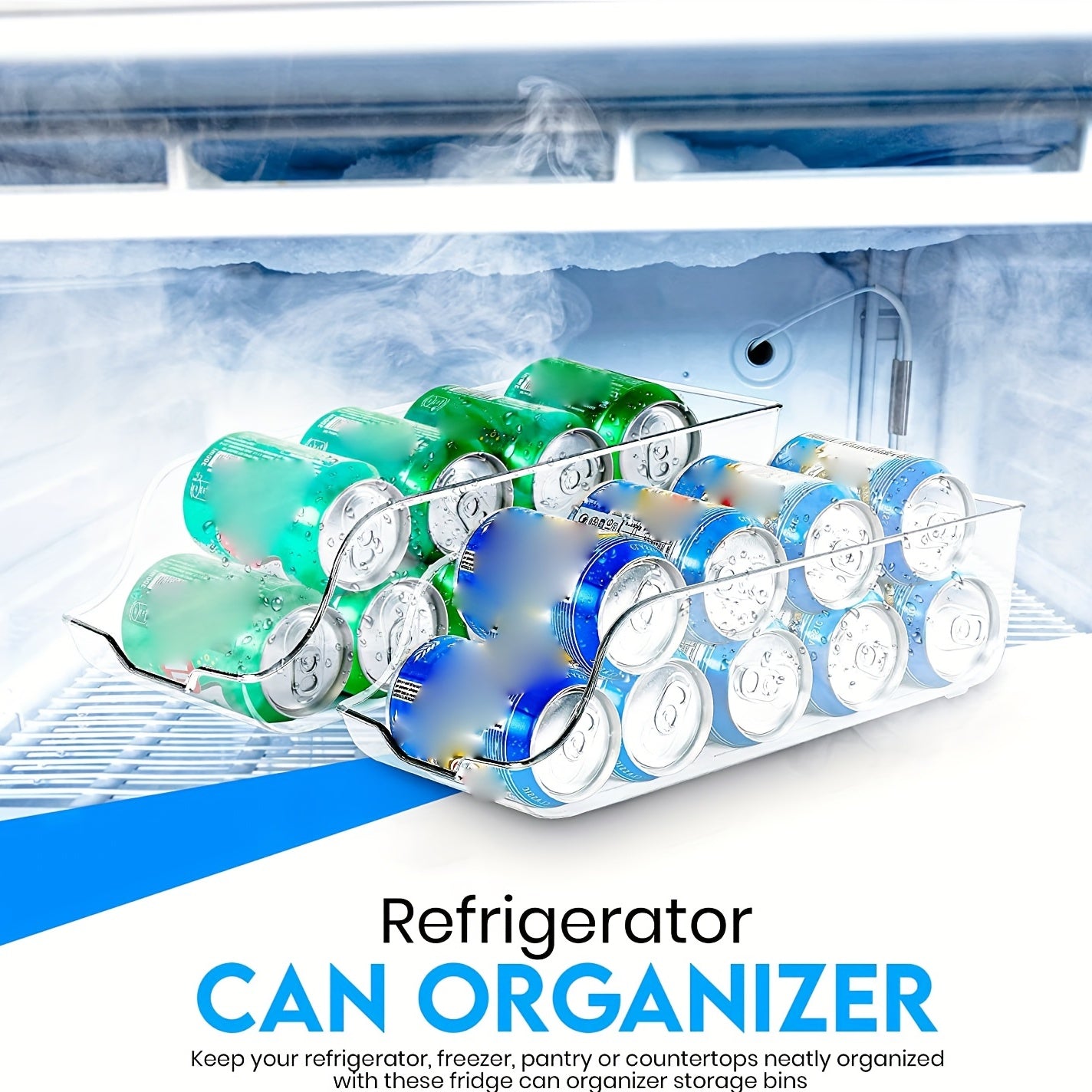 Clear Stackable Can Organizer For Kitchen And Fridge