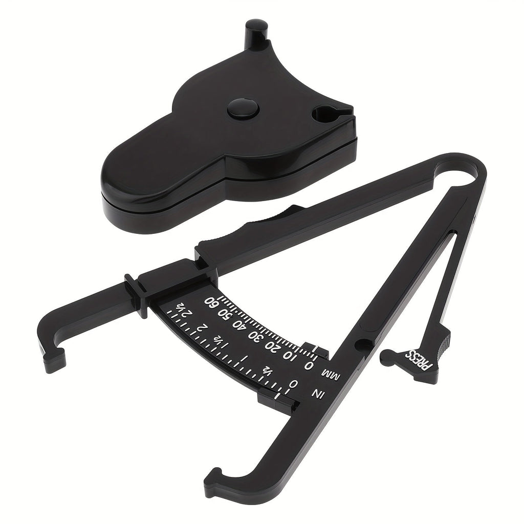 Portable Body Fat Caliper And Tape Measure Set(Black)
