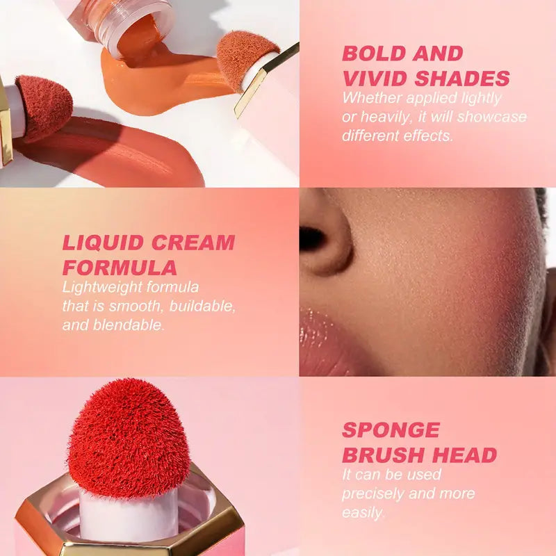 Long-Lasting Soft Gel-Cream Tint Blush - Smudge-Proof, Natural-Looking, Dewy Finish 0.42 Fl Oz
